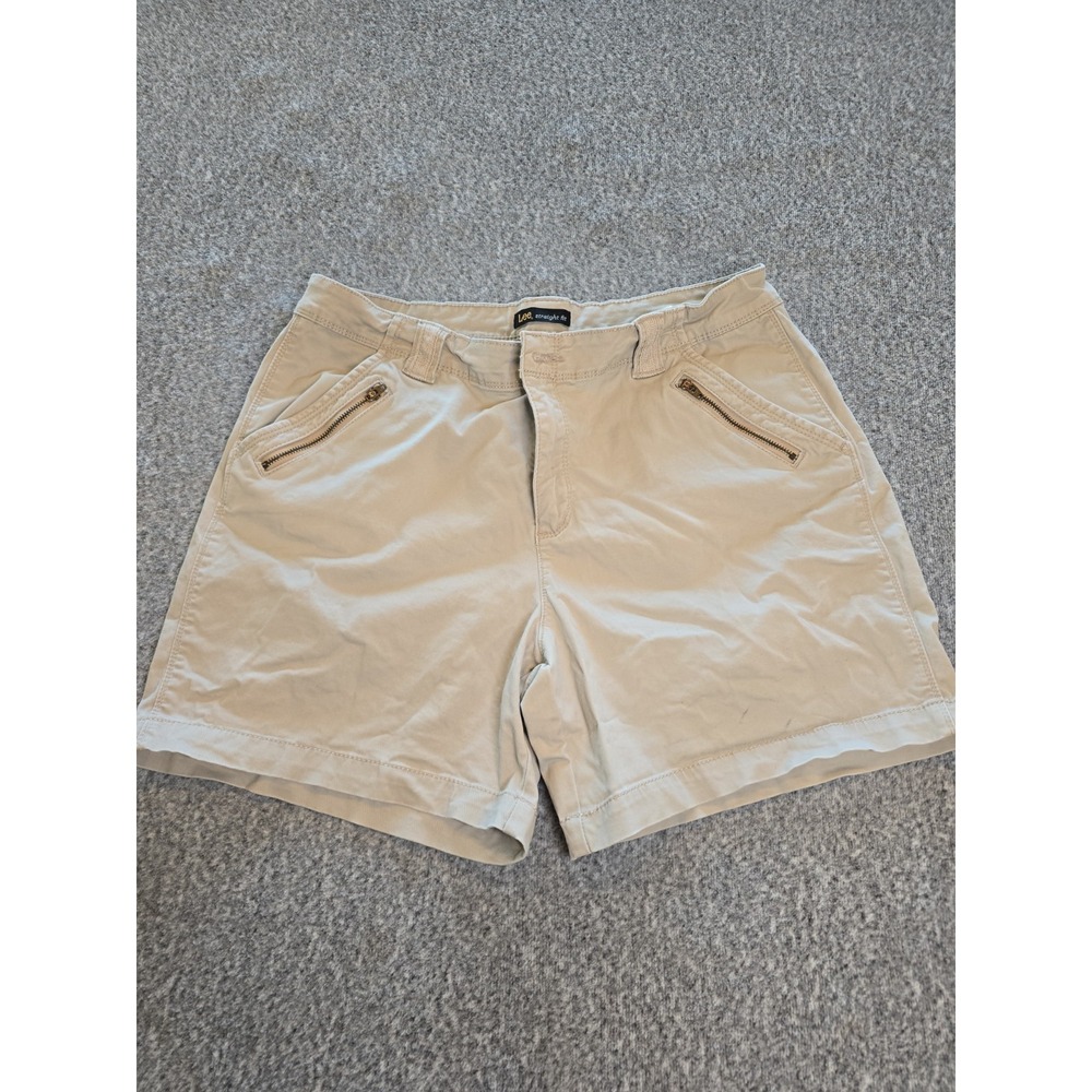 Lee Straight Fit Womens Khaki Shorts Size 14 Medium
